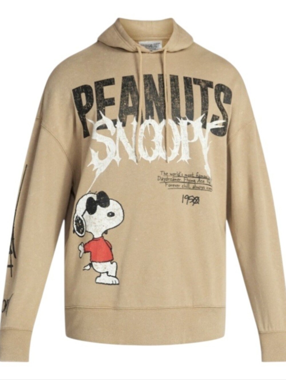 Peanuts Snoopy Men's Graphic Print Fleece Hoodie in Metro Camel, Size 2XL NWT!